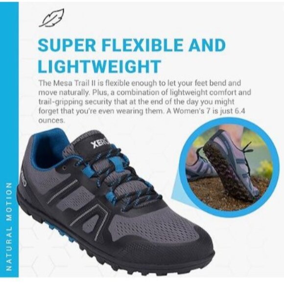 Xero Shoes Mesa Trail Size 8.5 Women’s Dark Gray Sapphire MTW-DGS EUC Box - Picture 11 of 15